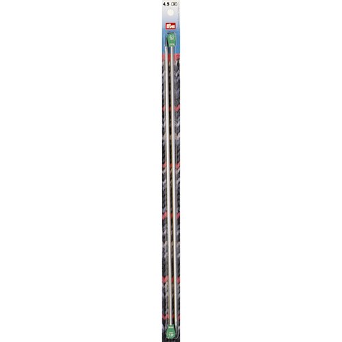 Aiguilles à tricoter à boule aluminium argenté n°4,5 40cm prym 191612