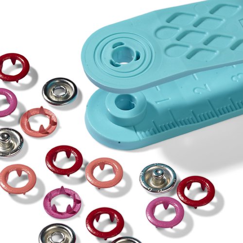 Boutons pression jersey 8mm rouge rose orange prym love 390701