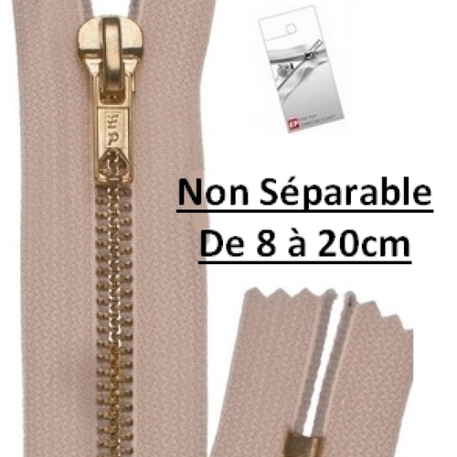 Fermeture eclair métal beige antilope 12cm non séparable pour jean's de la marque eclair prym z14