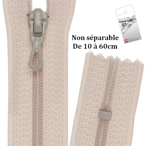 Fermeture eclair beige lin 50cm non séparable z51 pour jupe, robe, coussin...