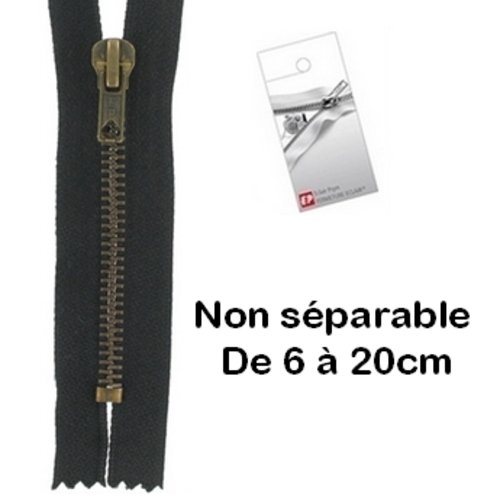 Fermeture eclair métal noire 15cm non séparable pour jean's de la marque eclair prym z14
