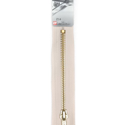 Fermeture eclair métal blanc cassé 10cm non séparable pour jean's de la marque eclair prym z14