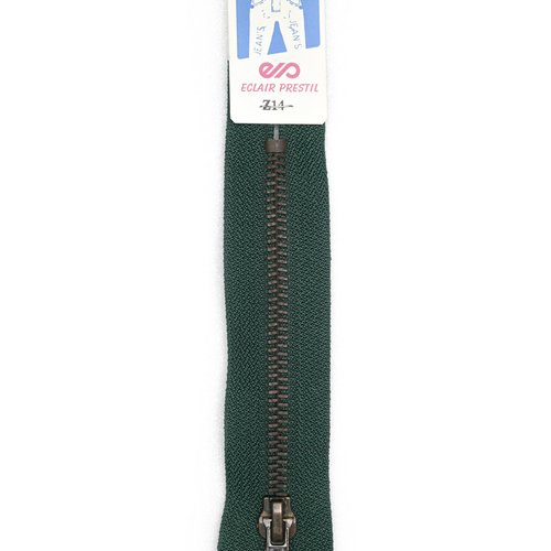 Fermeture eclair métal verte 18cm non séparable pour jean's de la marque eclair prym z14