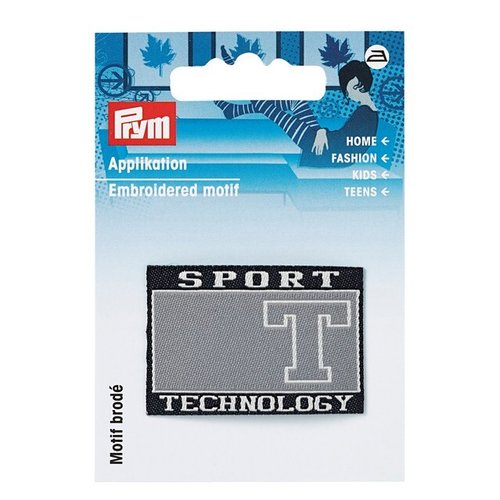 Motif thermocollant etiquette sport noir/gris prym 925805