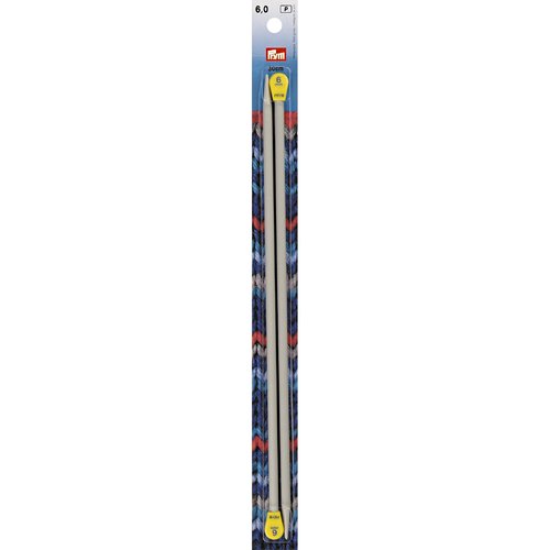 Aiguilles à tricoter à boule aluminium n°6 30cm prym 191438
