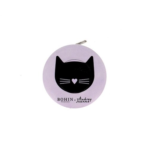 Metre enrouleur bohin collection audrey jeanne modèle chat noir