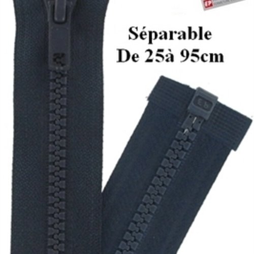 Fermeture eclair 85cm marine séparable pour blouson de la marque eclair-prestil z54.