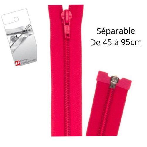 Fermeture eclair rose fuchsia séparable spirale70cm z52