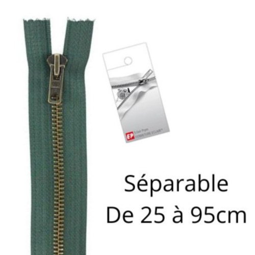 Fermeture eclair 85cm vert sapin séparable pour blouson de la marque eclair-prestil z19
