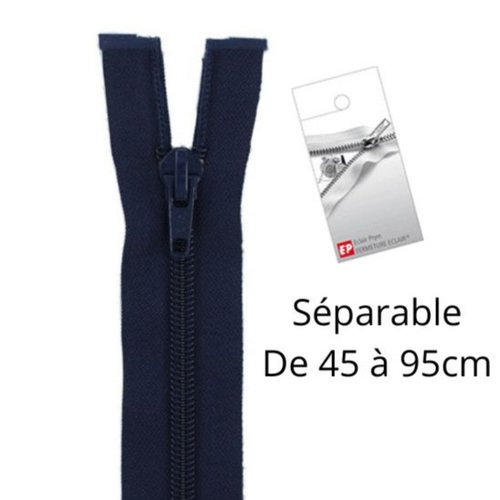 Fermeture eclair bleue marine séparable spirale 70cm z52
