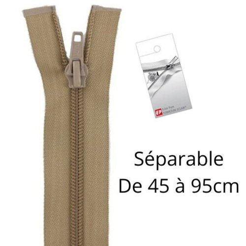 Fermeture eclair beige moyen séparable spirale 65cm z52