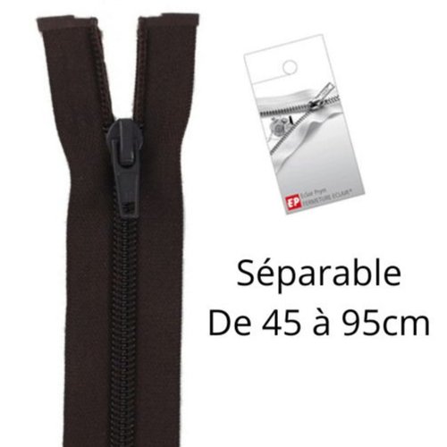 Fermeture eclair marron foncé séparable spirale 55cm z52