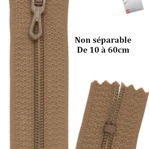 Fermeture eclair 15cm beige moyen non séparable z51 pour pantalon et jupe