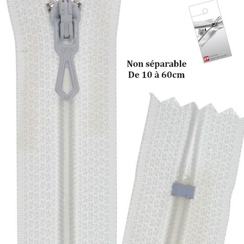 Fermeture eclair blanc cassée 10cm non séparable z51 pour pantalon et jupe