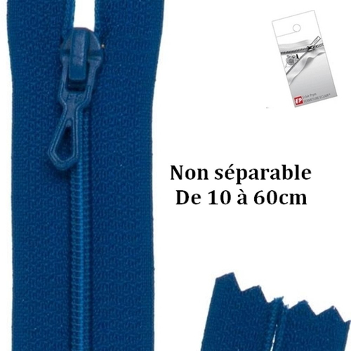 Fermeture eclair bleu drapeau 12cm non séparable z51 pour pantalon et jupe