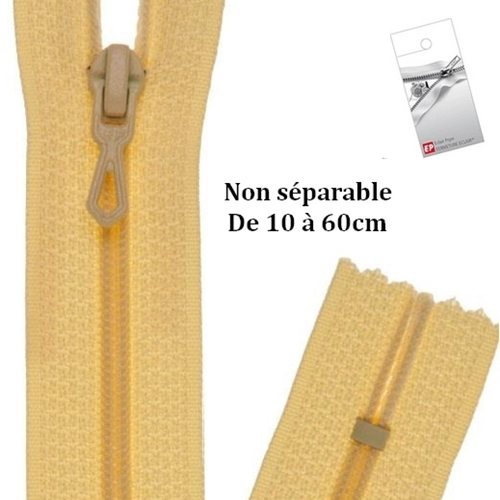 Fermeture eclair jaune paille 20cm non séparable z51 pour pantalon et jupe