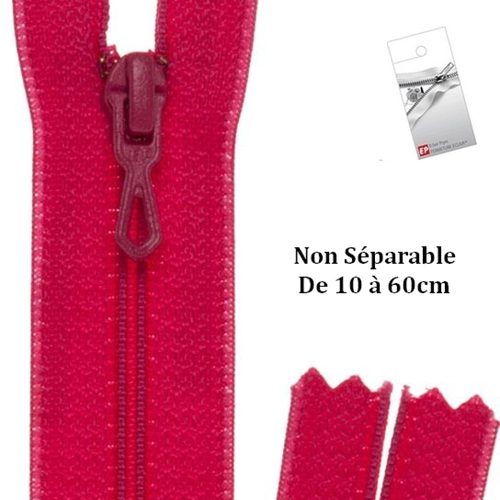 Fermeture eclair rose vif 18cm non séparable z51 pour pantalon et jupe