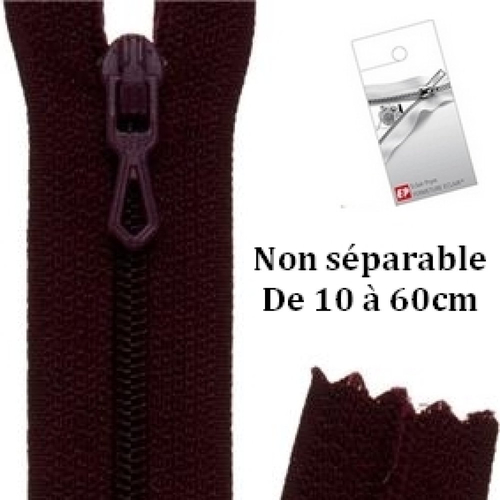 Fermeture eclair bordeaux 10cm non séparable z51 pour pantalon et jupe
