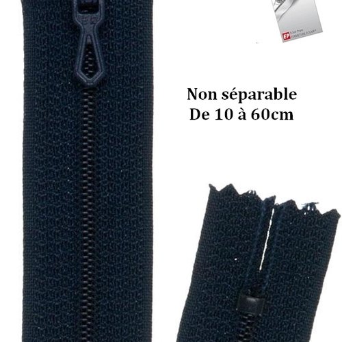Fermeture éclair bleu marine non séparable 18cm de la marque eclair prestil z51