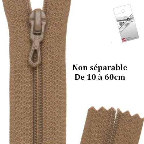 Fermeture eclair 45cm beige moyen non séparable z51 pour pantalon et jupe