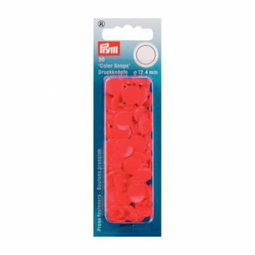 30 boutons pression prym rond rouge clair color snaps 393 101 