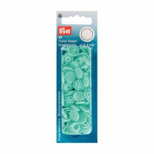 30 boutons pression prym rond turquoise clair color snaps 393 159 