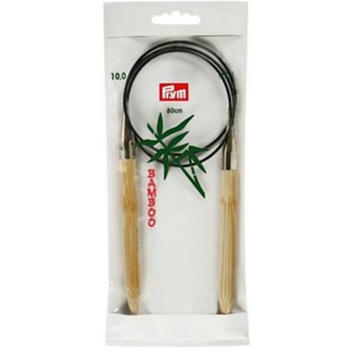 Aiguilles à tricoter circulaires bambou, 80cm, 10,00mm prym 221 540