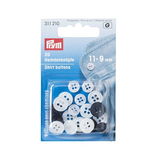 Boutons de chemise 11 + 9 mm imitation nacre/anthracite prym 311210