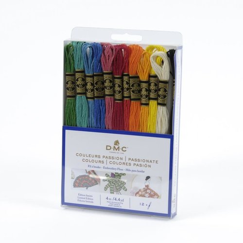 Mouliné dmc assortiment de 12 echevettes couleurs passion