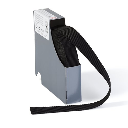 10m sangle noire pour sacs de randonnées largeur 25mm prym 965150