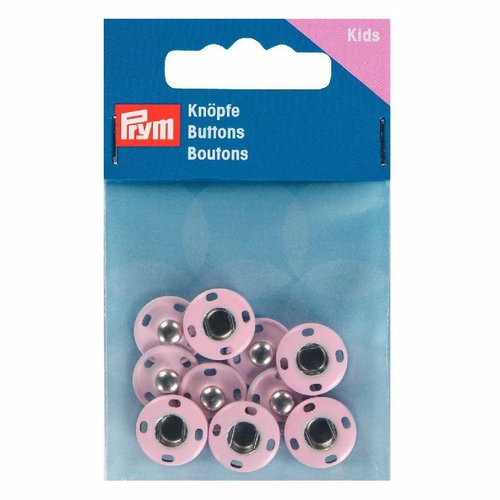 Boutons pression à coudre métal 14 mm rose clair prym 341902