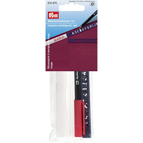 Nécessaire à marquer le linge avec un crayon rouge prym 610875