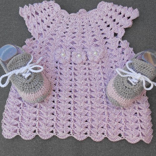 Robe Au Crochet Pour Bebe Fille 0 3 Mois Robe Nouveau Nee Un Grand Marche