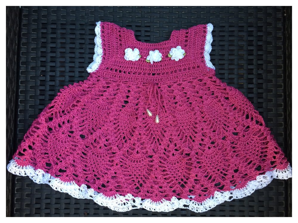 Robe De Bebe Au Crochet Pour Fille 0 3 Mois Robe Nouveau Nee Un Grand Marche