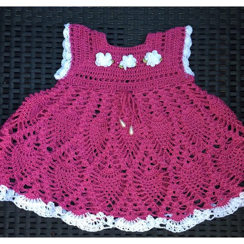 Robe De Bebe Au Crochet Pour Fille 0 3 Mois Robe Nouveau Nee Un Grand Marche