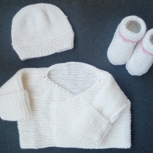 Ensemble Brassiere Bonnet Chausson Cadeau De Naissance Un Grand Marche