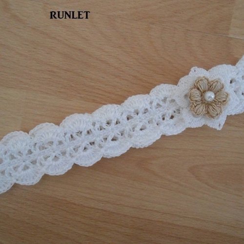 Bandeau bébé fleurs blanches