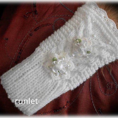 Mitaines  laine brodées crochet,cadeau femme noel,mitaines femme