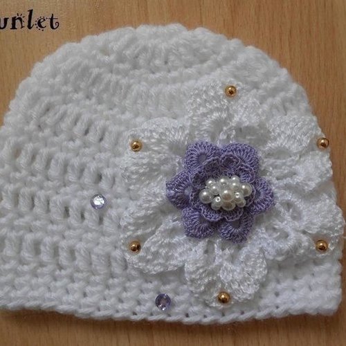 Bonnet bébé naissance,bonnet bébé au crochet,chapeau nouveau né