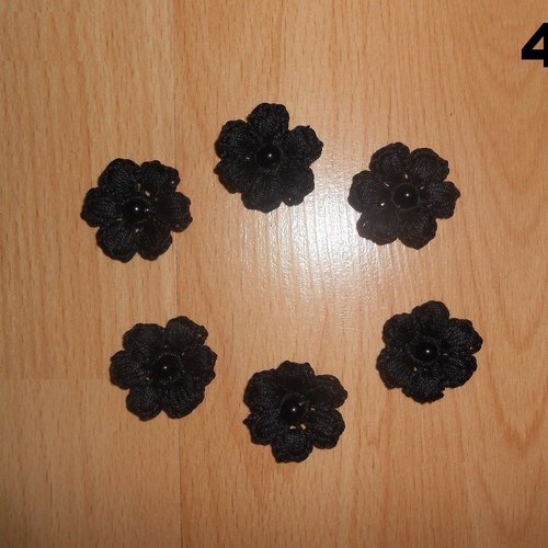 Fleurs noir au crochet,application,patch