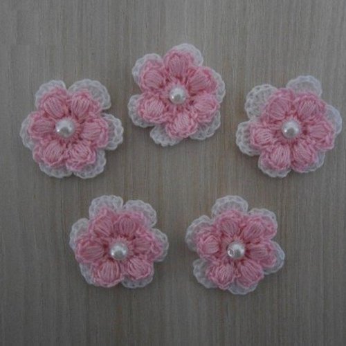 Fleur au crochet,piece a coudre,fleur coton,application,decoration crochet