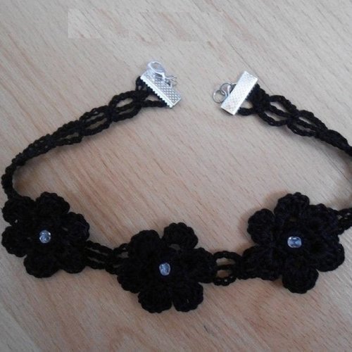 Choker au crochet, tour du cou  crocheté, colliert boho,  ras du cou