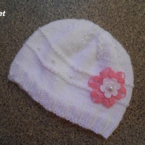 Bonnet Bébé Fille Baptême Mariage Cérémonie Accessoire