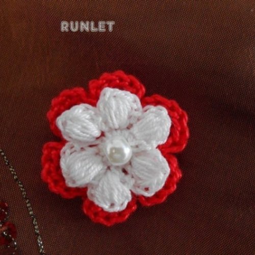 Fleur au crochet,piece a coudre,fleur coton,application,decoration crochet