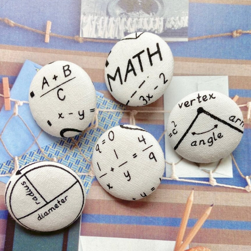 Grand boutons blanc nombres mathématiques école décoratif en tissu
