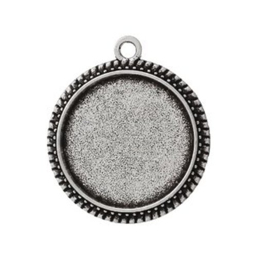 Pendentif support cabochon rond 25mm