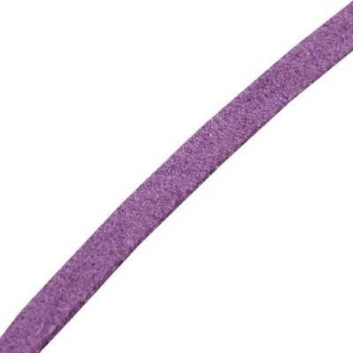 Corde en velours à soutache violette 3 mm