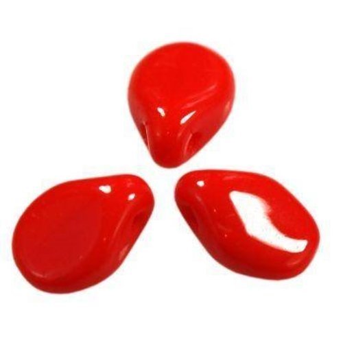 Lot de 10 perles opaque rouge  7 x 5 mm