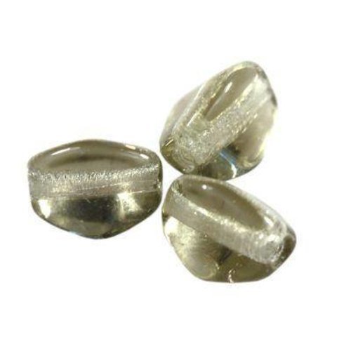 10 perles bicones pinch beads dark grey 5 x 3 mm