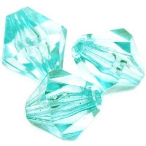 4perles cristaux en plastique en diamant turquoise 14mm